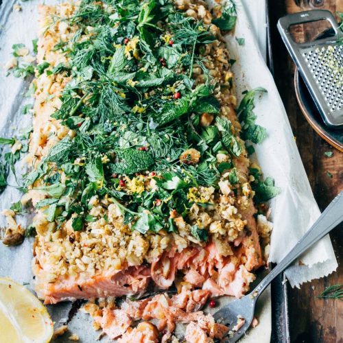 Zalm met dukkah kruiden