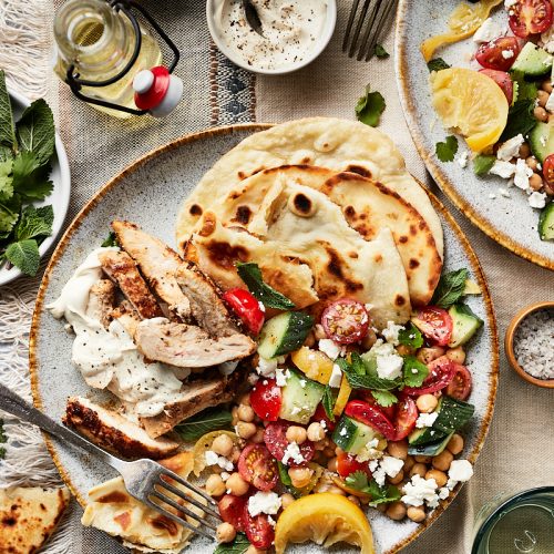 Gemarineerde kip met tahin - yoghurt marinade voor kip