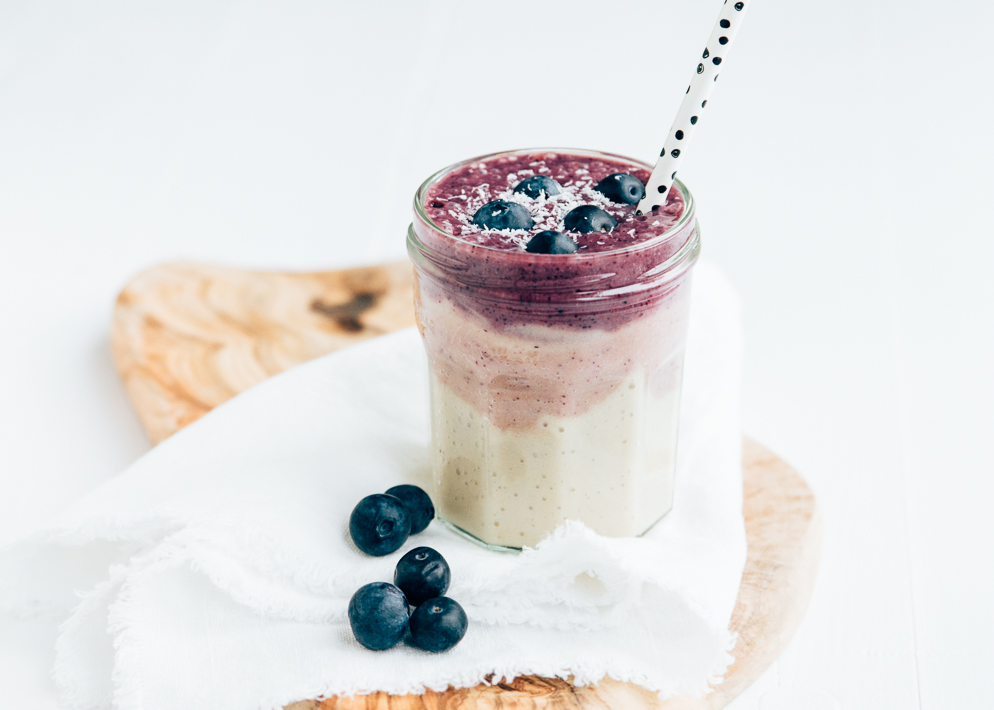 Blauwe bessen smoothie