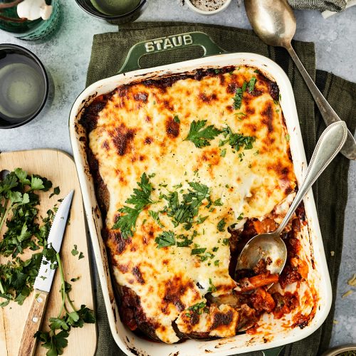 Moussaka met zoete aardappel