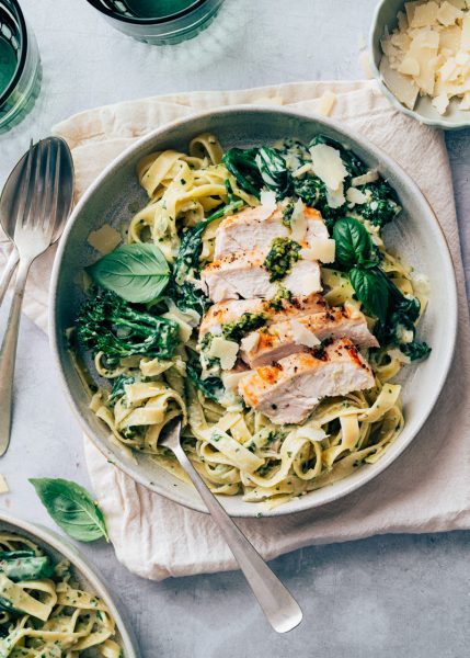 pasta pesto roomsaus