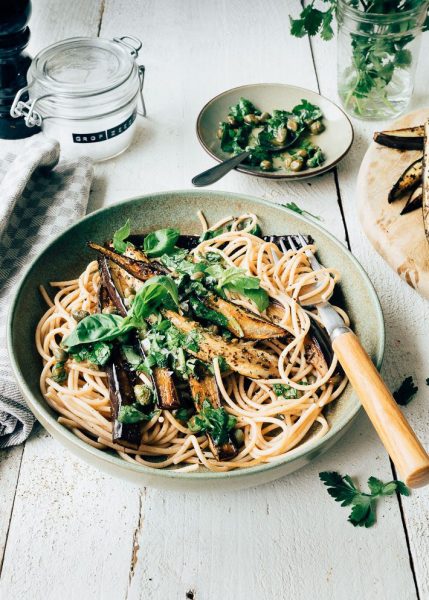 pasta met aubergine