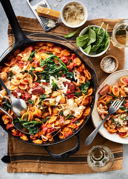 Pasta met chorizo