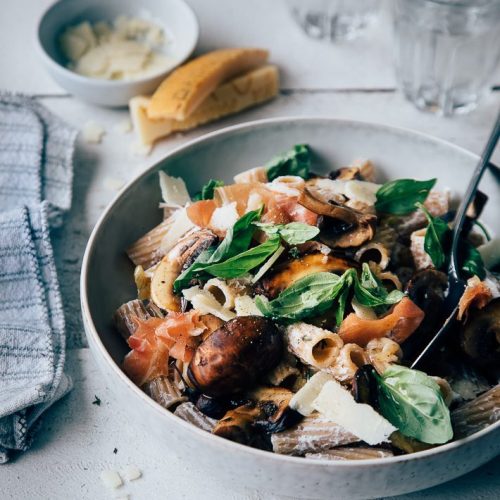 Pasta met paddestoelen
