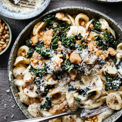 Pasta met palmkool