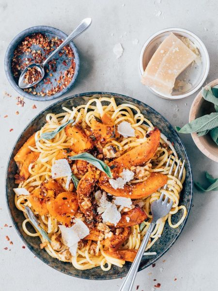 Pasta met pompoen