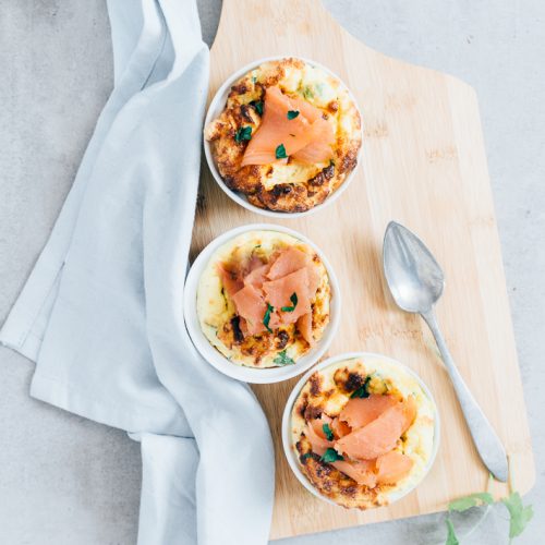 Souffle met gerookte zalm