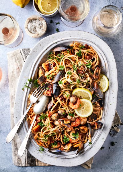 Pasta met zeevruchten