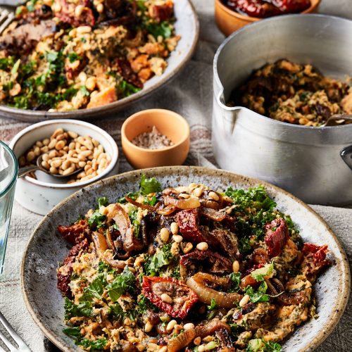 Stamppot boerenkool met zoete aardappel