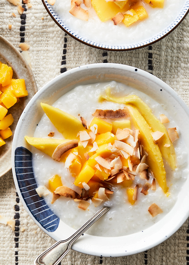 Mango sticky rice met kokos