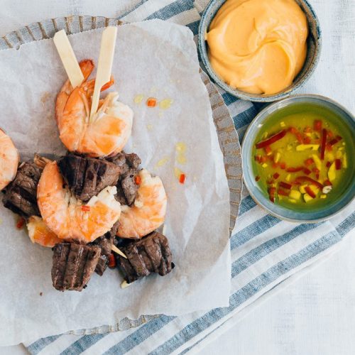 Surf en Turf bbq spiezen