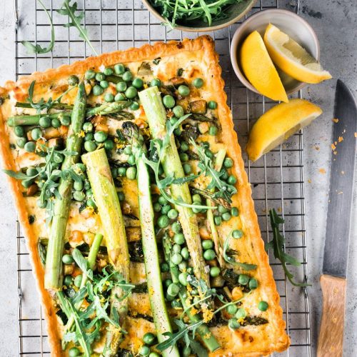 Vegetarische hartige taart
