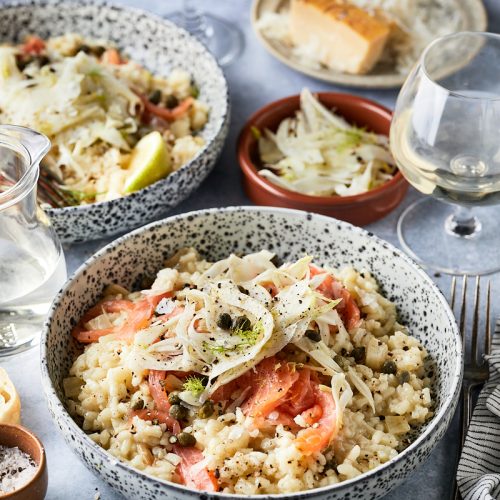 Venkelrisotto met gerookte zalm - hoofdgerechten met vis