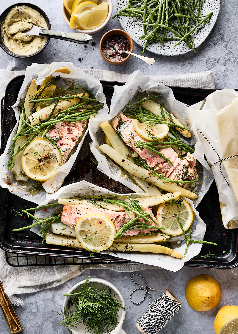 Asperges uit de oven met zalm