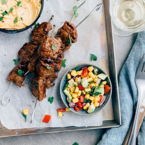 biefstuk spiezen met chipotle boter