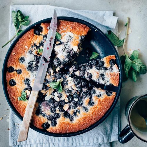 blauwe bessen kwarkcake