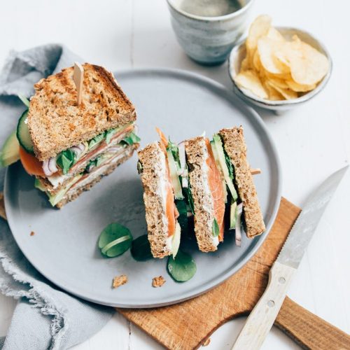 club sandwich met zalm