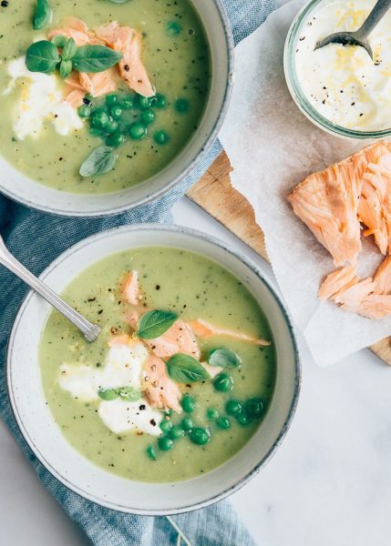courgettesoep met zalm