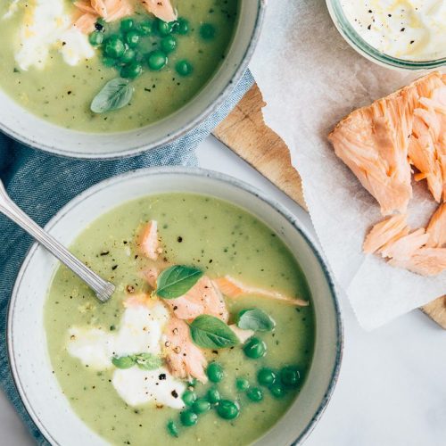 courgettesoep met zalm