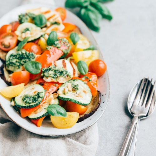 gegrilde groente met halloumi
