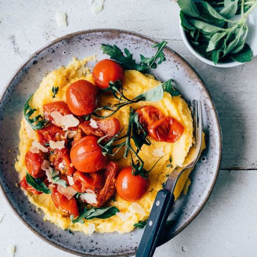 geroosterde tomaten met polenta