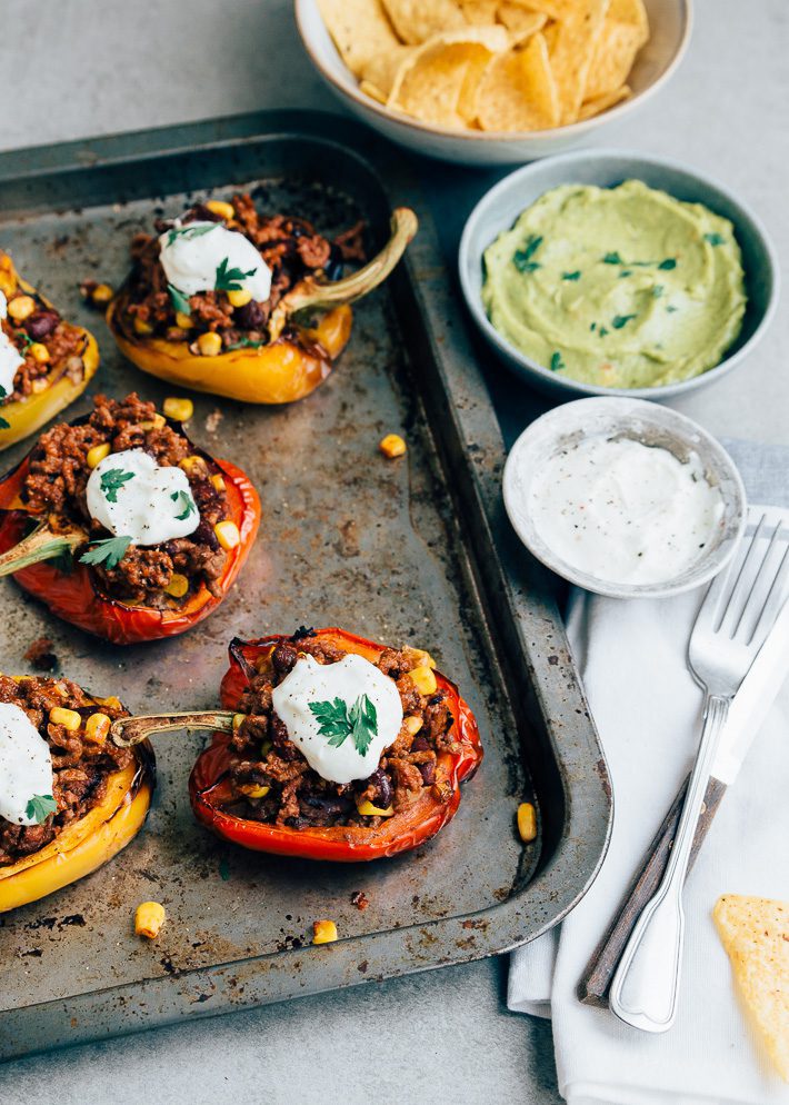 Gevulde paprika’s met gehakt