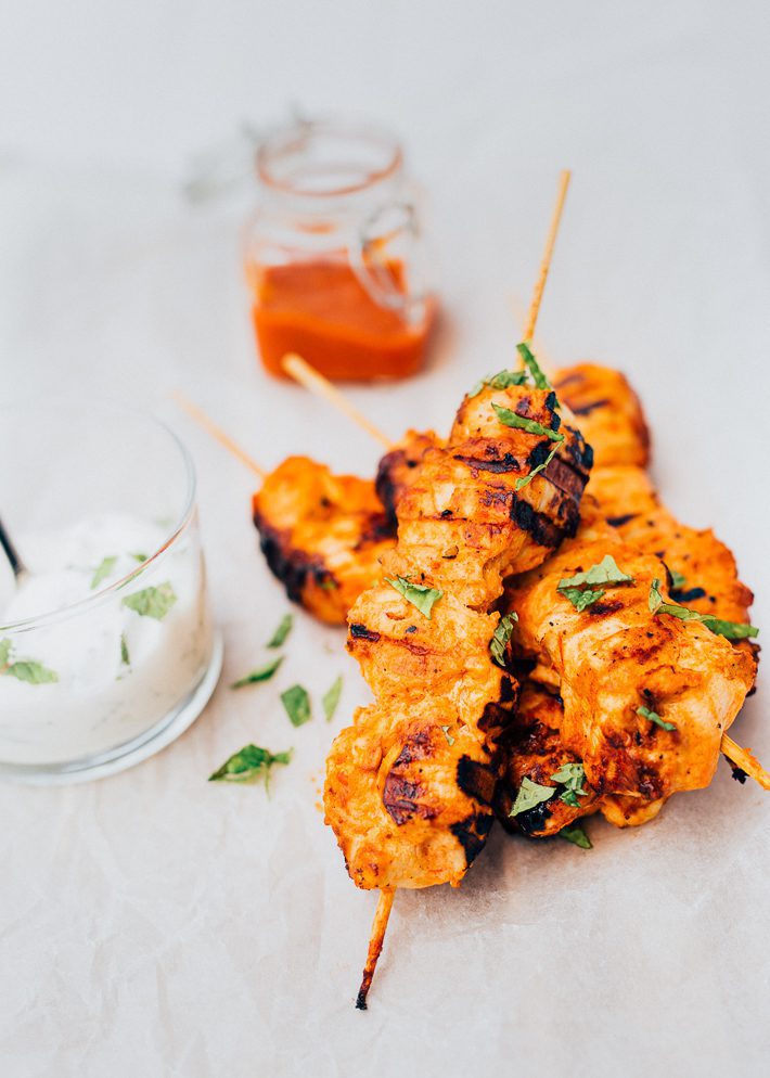 Kipspiesen met Harissa van de BBQ