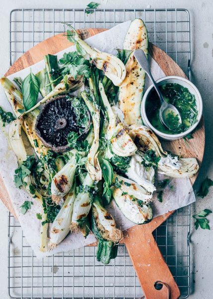 Gegrilde groenten plank