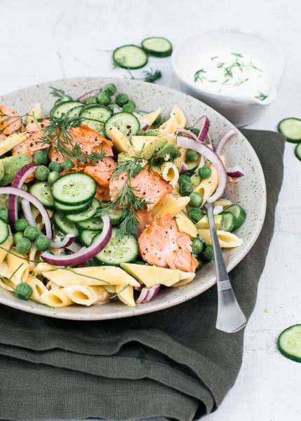 pastasalade met zalm