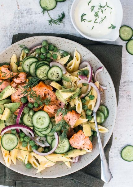 pastasalade met zalm