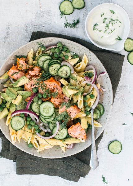 pastasalade met zalm