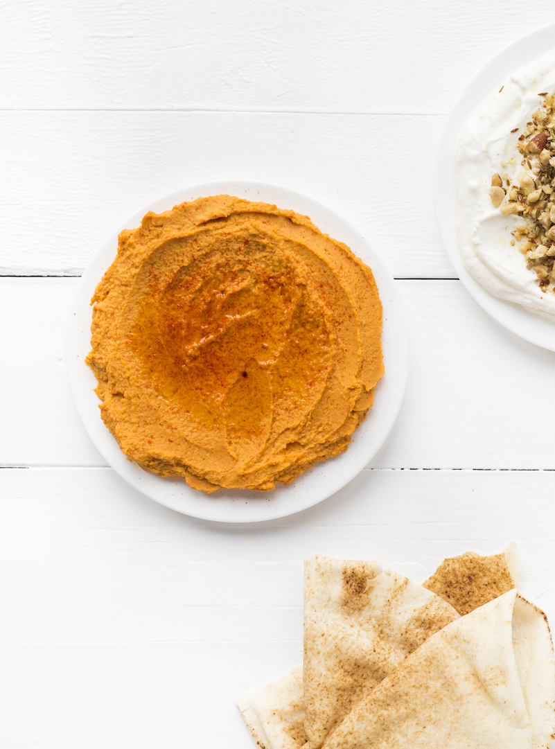 Hummus met zongedroogde tomaat