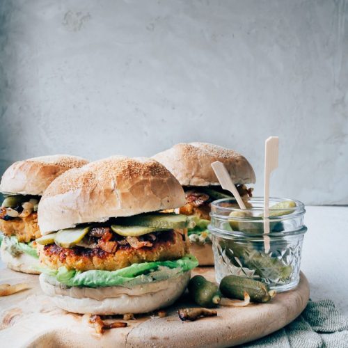 zoete aardappel burger