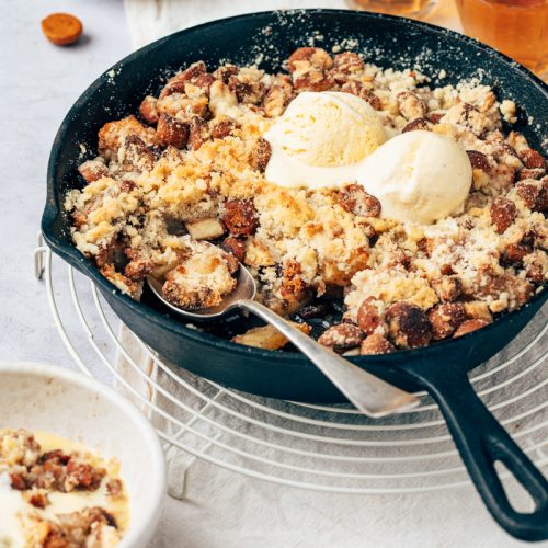 Appel peren crumble met kruidnoten