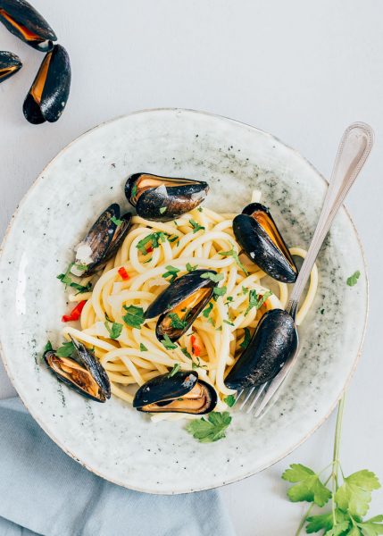 Pasta met mosselen