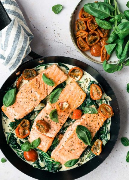 zalm in roomsaus
